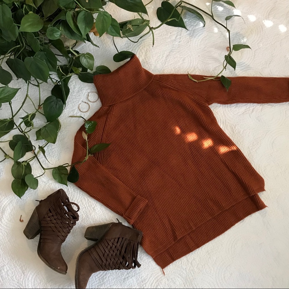 Burnt orange turtle neck sweater